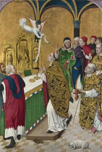 De Mis van Sint Hubertus. Luik van het Werden Altaarstuk, ca. 1485