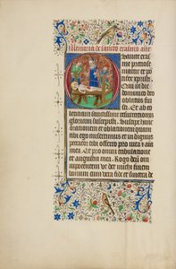 Begin O: Het martelaarschap van de heilige Erasmus door Master of the Llangattock Hours
