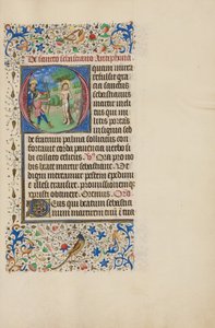 Begin O: Het martelaarschap van Sint Sebastiaan door Master of the Llangattock Hours