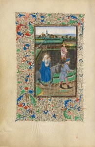 De vlucht naar Egypte door Master of the Llangattock Hours