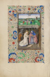 De Geboorte en De Aankondiging aan de Herders door Master of the Llangattock Hours