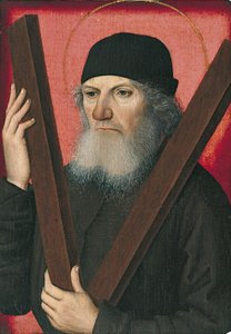 Portret van een man als Sint Andreas