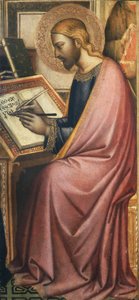 Evangelist schrijvend door Master of the Misericordia