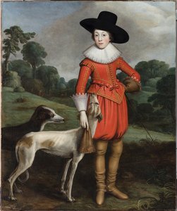 Portret van Willem II, Prins van Oranje, als jongen door Master of the Monteviot Boy in Red
