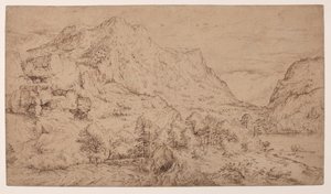 Alpenlandschap door Master of the Mountain Landscapes