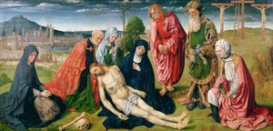 Pieta van Saint-Germain-des-Pres door Master of the Pieta of Saint Germain