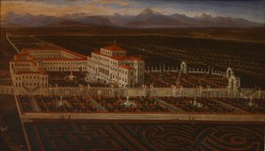 Paleis en tuinen van Venaria Reale door Master of the Residenze Sabaude