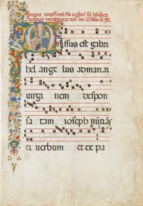 Manuscriptblad met Sint Jan de Evangelist en Sint Jan de Doper..., tweede helft 15e eeuw door Master of the Riccardiana Lactantius