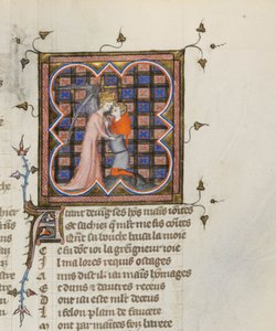 Miniatuur uit een manuscript van de Roman de la Rose door Guillaume de Lorris en Jean de Meun door Master of the Rose novels