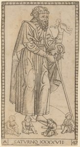 Saturno (Saturnus) door Master of the S Series Tarocchi