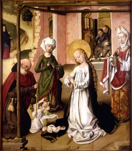 De aanbidding van het Christuskind door Master of the Saint Bartholomew Altarpiece