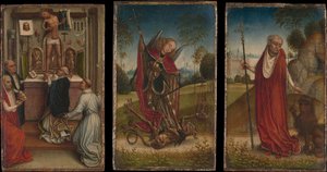 Sint-Michiel, De Mis van Sint-Gregorius, Sint-Hieronymus door Master of the Saint Catherine Legend