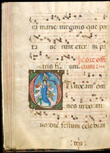 Hemelvaart van de Maagd, f.72v uit een graduale, laat 15e eeuw