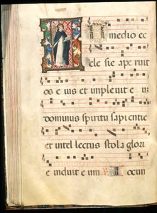 Folio uit een graduale, laat 15e eeuw door Master of the Saluces Hours (attr. to)