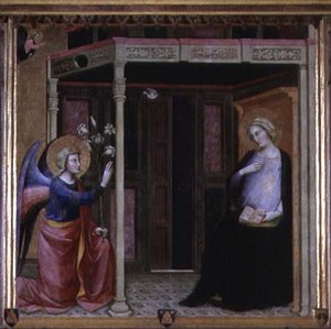 De Aankondiging door Master of the Straus Madonna