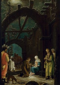 De aanbidding der wijzen door Master of the Thyssen Adoration