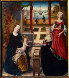 Maagd en Sint Maria Magdalena schilderij door de Meester van het uitzicht op Sainte-Gudule door Master of the View of St. Gudule