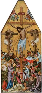 De Kaufmann Kruisiging, ca. 1350 door Master of the Vyssi Brod Altar