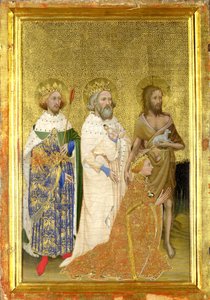 Richard II van Engeland met zijn beschermheiligen (Het linker binnenpaneel van het Wilton Diptiek)