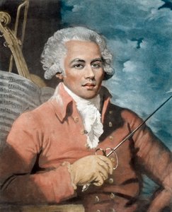 Joseph Boulogne (1748-99), Chevalier de Saint-George; zoon van een Franse plantage-eigenaar in Guadeloupe en een slaaf, Nanon, van Afrikaanse afkomst - Portret van Joseph Boulogne (1748-1799), Chevalier de Saint Georges (Saint-Georges), componist van Guade