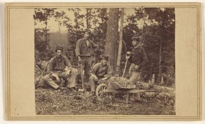 Pioniersafdeling van het 69e regiment N.Y.V. door Mathew B. Brady