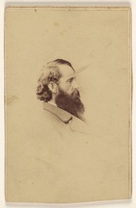[Ongeïdentificeerde man met lange baard in profiel]. door Mathew B. Brady