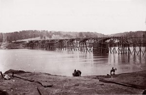 Brug over de Tennessee-rivier bij Chattanooga, ca. 1864