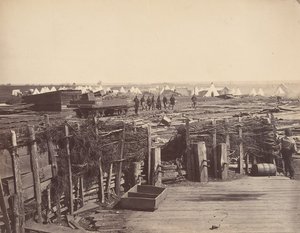 Fortificaties, Manassas, bezet door 13e Mass., 1862 door Mathew Brady