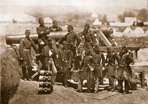 Generaal Corcoran (helemaal links) en Officieren van de 69e New York Vrijwilligers, 1861-65 door Mathew B. Brady