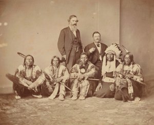 Generaal J. E. Smith en Indianen door Mathew Brady