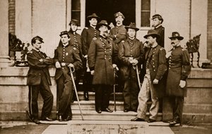 Generaal O. B. Wilcox en staf, 1861-65 door Mathew B. Brady