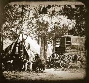 Hoofdkwartier van de New York Herald in het veld bij Culpeper Court House, 1863