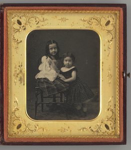 Ongenoemd portret van twee meisjes, 1861