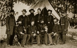 Generaal Jefferson C. Davis en staf