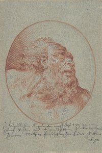 Hoofd van een bebaarde man die naar rechts kijkt, 1692