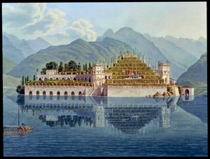 De terrastuinen, Isola Bella, Lago Maggiore, Italië, 1819 door Mathias Gabriel Lory