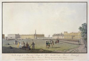 Uitzicht op het Marsveld en het Marmeren Paleis in Sint-Petersburg, 1804 door Mathias Gabriel Lory