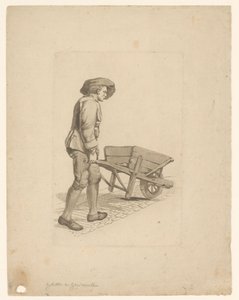 Man met kruiwagen