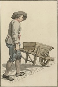 Man met kruiwagen