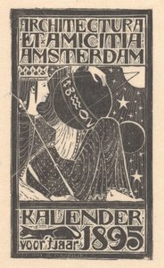 Omslag kalender 1895 door Mathieu Lauweriks