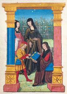Antoine Vérard presenteert zijn boek aan François d