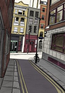 Vos en Knot Street EC1, 2015 (potlood, digitaal)