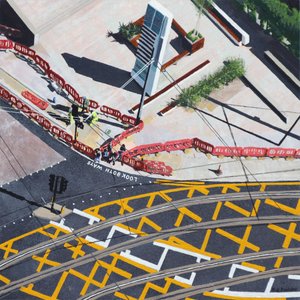 Drukknop en wachten, 2020 (acryl op paneel)