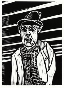 Southwark Man, 2013 (linoleumsnede)