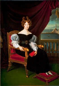 Portret van Maria (Maria) Brignole-Sale (Brignole Sale) De Ferrari, Hertogin van Galliera (1811-1888) Schilderij door Matteo Antonio Picasso (1794-1879)