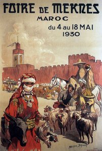 poster voor de beurs van Meknes, Marokko