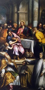 Het Laatste Avondmaal met Sint Apollinaris en Heilige Lorenzo Giustiniani door Matteo Ingoli
