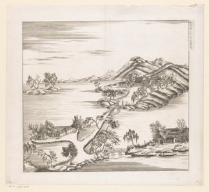 Gezicht op een deel van het keizerlijk zomerpaleis in Chengde (Jehol) te China