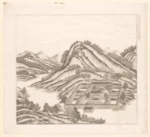Gezicht op een deel van het keizerlijk zomerpaleis in Chengde (Jehol) te China