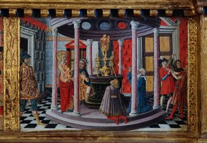 Madonna en Kind met Heiligen Jacobus, Augustinus, Bernardinus en Margaretha, eerste decennia van de 14e eeuw